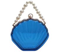 ZGXNYI Borsa trasparente a forma di conchiglia, borsa a tracolla con catena, originale da donna(Blue)