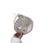 ZGXNYI Borsa trasparente a forma di conchiglia, borsa a tracolla con catena, originale da donna(WHITE)