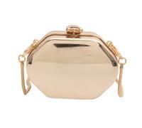 ZGXNYI Mini borse da donna in metallo, carine, sera, for feste, con catena, rigide, piccole, a tracolla(Gold,Special-shapedsquare)