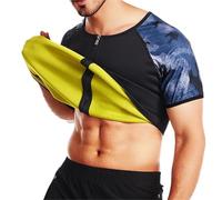 ZGXNYI Uomo Body Shaper Sauna Suit Felpa Dimagrante Intimo Dimagrante Maglietta Perdita di Peso Brucia Grassi Allenamento Canotte Termiche Fitness(Black with Zipper,XL)