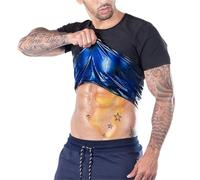 ZGXNYI Uomo Sauna Suit Shirt Shapewear Sudore Body Shaper Vest Slimmer Saunasuits Compressione Termica Top Fitness Allenamento Vita(M)