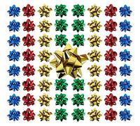 ZGYJ-EU Fiocchetti per Pacchetti Regalo Set 150 Pezzi, Autoadesivi, Fiocchi Regalo Natale Confezione Archi da Regalo, Decorative Pacco Regalo Confezione Diametro (Misti 4 Colori)