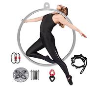 ZGYOZMNG Adult Dance Yoga Aerial Hoop Set, Stainless Steel Lyra Hoop Kit/Fitness Yoga Rings, Single Point Gym Sport Art Aerial Rings, 90/95cm (Size : Diameter-80cm(31 1/2")) (Diameter95cm(37 3/8"))