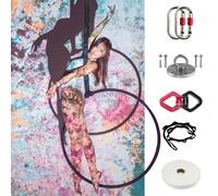 ZGYOZMNG Lyra Hoop Iron Aerial Hoop Set Fully, Single Point Lyra Aerial Hoop Kit with Complete Rigging Hardware, 360° Swivel Fitness Aerial Yoga Ring (Size : 85 cm (33")) (100 cm (39"))