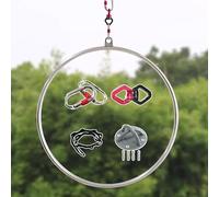 ZGYOZMNG Silver Aerial Hoop Set, 31/33 / 35/37 / 39 inch Suspension Aerial Lyra Ring, Aerial Dancing Yoga Ring for Circus, Aerialists And Performer (Size : 90 cm (35")) (95 cm (37"))