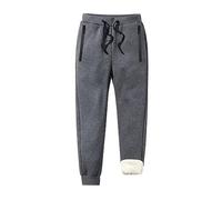 ZGZZ7 Pantaloni invernali da uomo in caldo pile Sherpa foderati pantaloni della tuta Active Thermal Running Joggers Pantaloni, 2# Cerniera grigia, M