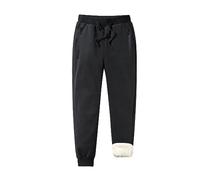 ZGZZ7 Pantaloni invernali da uomo in caldo pile Sherpa foderati pantaloni della tuta Active Thermal Running Joggers Pantaloni, 2# Cerniera nera, M