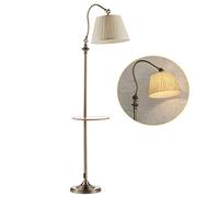 ZH-VBC Lampada da Terra Shabby Chic, Lampada da Terra con Scaffali, Collo Regolabile (180°Rotazione), Lampada da Lettura da Terra, Design Contemporaneo per Tutti Salotti e Le Camere da Letto