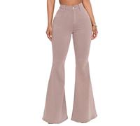 ZH8FCHAN Donna Zampa d'Elefante Casual Lunghi Stretch Jeans Donna Pantaloni Flare Montato Vita Alta Campana Fondo Denim Pantalone Vita Bassa Ampia Flared Jeans Zampa Elefante Donna Curvy