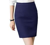 ZH8FCHAN Gonna A Tubino Corto Nero Donna Vita Alta Ginocchia Gonna Dritta Bodycon Midi Gonna Lunghezza al Ginocchio, Elasticizzata, Aderente E Longuette (Blu Scuro,M,M)