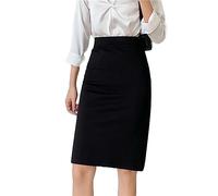 ZH8FCHAN Gonna Donna Lunga Longuette Aderente Cintola Elastica Midi Vita Alta Elegante Lunghezza Gonna Ufficio Longuette Nero, (50cm-70cm) (Nero (60 cm),M,M)