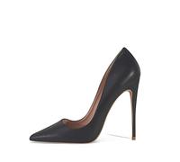 Zhabtuc Scarpe da Donna, Punta a Punta, Tacco Alto 12 cm, Stiletto da Party, Pumps con Superficie Opaca, Nero, 39 EU