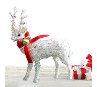 Zhadyu Le Statuine Del Cervo Per Il Natale, Decorazioni Con Ornamenti Di Alce Luccicanti, Decorazioni Per Scaffale Natalizie Con Sciarpa Da Indossare, Per Giardino Inverno Vacanze Casa Portico