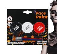 Zhadyu Pittura Per Il Corpo Di Halloween,Trucco per la Pelle Lavabile - Kit Per La Pittura Del Viso Idrosolubile Con 3 Colori,Per Costume E Adulti E Donne E Clown E Vampiro E E Scheletro