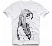ZHAILEJING Sleeves Cotton T Shirt Tomie Junji Ito Uzumaki Manga Anime Guro Japan Japanese Suehiro Maruo Custom Tees White L
