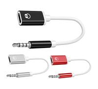 Zhajipai 3 adattatori USB su jack per cuffie, cavo autoradio, jack da 3,5 mm su presa di tipo C, cavo adattatore per cuffie stereo e adattatore audio di tipo C