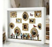 Zhajipai Kit Cornice Museo Fai Da Te, Mini Museum Silhouette Box, Mini Museo Cornice Foto Personalizzata, 11 Pezzi Cornices Da Scrivania Con 8 Statuine E Foto, Per Anniversario Compleanno