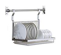 ZHALIYID Scolapiatti da appoggio Pieghevole da Muro con Vassoio in Acciaio Inox, Piatto di Cottura Multiuso Scolapiatti Scaldavivande da Cucina Scaffale da Cucina con Supporto 39 × 26 × 35cm