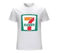 Zhan Zai 7 Eleven Logo Men's Cotton T Shirt Seven 11 Men's T Shirt White M