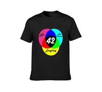 Zhan Zai Answer Is 42 - Inspired By Hitchhikers Guide To The Galaxy Sci Fi Blue Men Simple Tshirt Black XXL
