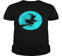 Zhan Zai Beautiful Witch On Broom with Full Moon Gift for Halloween Costume Shirt, Unisex Hoodie, Sweatshirt for Mens Black XXL
