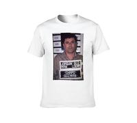 Zhan Zai El Chapo Guzman Mugshot Mexican Drug Lord Casual Round Neck T Shirt White 3XL