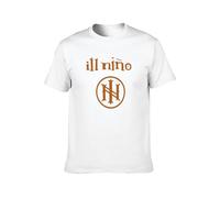 Zhan Zai ILL Nino Band Logo Casual Round Neck T Shirt White S