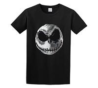 Zhan Zai Jack Skellington Men Simple Tshirt Black 3XL