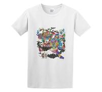 Zhan Zai Little Dragon Machine Dreams Casual Round Neck T Shirt White L