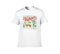 Zhan Zai Sufjan Stevens Michigan Casual Round Neck T Shirt White S