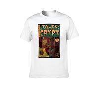 Zhan Zai Tales from The Crypt Poster Casual Round Neck T Shirt White M