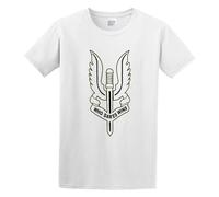 Zhan Zai UK British Army Special Air Service SAS Force Casual Round Neck T Shirt White M