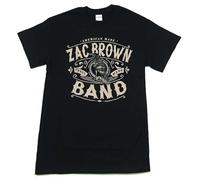 Zhan Zai Zac Brown Band Casual Round Neck T Shirt Black XXL