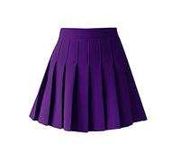 ZHANCHTONG - Minigonna da Tennis a Vita Alta, con Pieghe e Gonna Corta - Viola - M