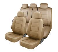 ZHANFEIS Coprisedile Per Auto Pelle PU Misura Universale Set Completo Compatibile Airbag Adatto Alla Maggior Parte Delle Universali Coprisedili Auto(SN-1942-11PCS-Beige)