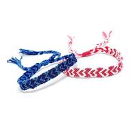 Zhang shine Braccialetti intrecciati coordinati fatti a mano regolabili intrecciati colorati rosa blu braccialetti migliori amici distanza per donne ragazze San Valentino taglia unica corda non pietra