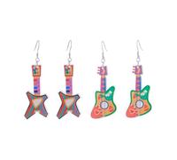 Zhang shine Set di orecchini a forma di chitarra in acrilico, da donna, vintage, liuto, guqin, basso, chitarra elettrica, orecchini pendenti divertenti anni '80, in acrilico, retrò, rinascimentale