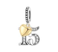 ZHANGAIQINYG Argento CZ Zircone Farfalla AZ 26 Lettera Charms Alfabeto Perline Ciondolo Bracciale adatto Collana Gioielli fai da te(OTC1525-15)