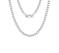 ZHANGAIQINYG Collana a catena marinara piatta italiana in argento sterling for collo da donna e uomo(5.0mm-Cuban Chain,60cm)