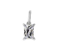 ZHANGAIQINYG EManco 4/6/8/10MM Acciaio inossidabile Zircone Forma geometrica Pendenti con ciondoli Creazione di gioielli Forniture Risultati fai da te Accessori(XP49466-Silver Color)