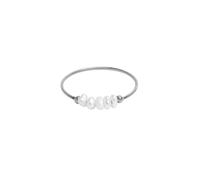 ZHANGAIQINYG EManco Moda Perle d'acqua dolce Acciaio inossidabile di alta qualità Anelli rotondi placcati in oro Regali di gioielli for le vacanze all'ingrosso(TR24052-Silver Color,7)