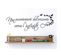 ZHANGBING Non Essere soddisfatto dell'orizzonte, Cercare l'infinito - Adesivi murali Frase - Adatto per camere da Letto, studi, soggiorni e Altri luoghi - Adesivi murali in Vinile - Nero 40 * 80CM