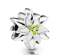 ZHANGCHEN 925 Sterling Silver Bead Charm The Edelweiss Charm Fit Pan Bracciali e Collana Donne Gioielli Fai da Te