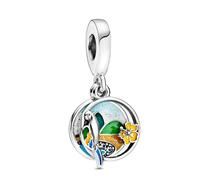 ZHANGCHEN Ajuement Braccialetti originali Pandora 925 Argento erling Brasile Beach Parrot Ciondola Charms Perline Donna Gioielli fai da te