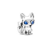 ZHANGCHEN Nuovo modello 100% 925 sterling silver volpe dagli occhi blu ciondolo animale perline misura per braccialetto Pandora originale 925 fabbricazione di gioielli