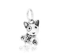ZHANGCHEN Simpatici ciondoli con ciondoli di Perline di Cane Cucciolo di Bull Terrier Adatti a collane di Braccialetti Originali Pandora Gioielli da Donna Fai da Te