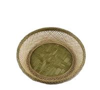 ZHANGDM Set di cestini in bambù naturale intrecciati a mano for la decorazione della parete dell'ingresso e della sala da pranzo(Large bowl)