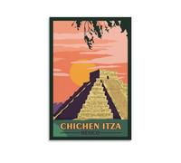 ZHANGE Poster vintage Messico Chichen Itza, tempio di Kukulcan, su tela, decorazione da parete, poster con stampa