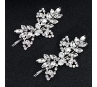 Zhangfang 2 fermagli per capelli con strass scintillanti, per sposa