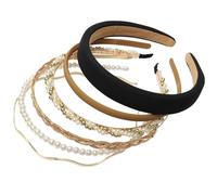 Zhangfang 6 diversi disegni per donne fascia per capelli in metallo dorato, fascia per capelli con perle carine per ragazze